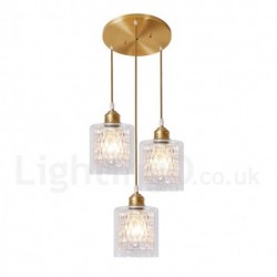 Pure Brass Rustic / Lodge Nordic Style Pendant Light with Glass Shade