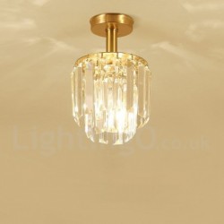 Pure Brass LED Rustic / Lodge Nordic Style Flush Mount Crystal Ceiling Lights