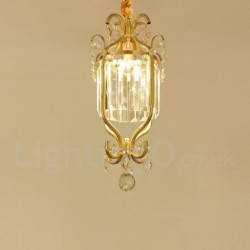 Pure Brass LED Rustic / Lodge Nordic Style Flush Mount Crystal Ceiling Lights