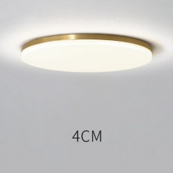 Brass Ultra-Thin Round Dimmable LED Modern Contemporary Nordic Style Flush Mount Ceiling Lights with Acrylic Shade | Also Can Be Used As Wall Light