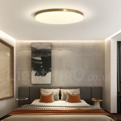 Brass Ultra-Thin Round Dimmable LED Modern Contemporary Nordic Style Flush Mount Ceiling Lights with Acrylic Shade | Also Can Be Used As Wall Light