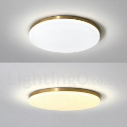 Brass Ultra-Thin Round Dimmable LED Modern Contemporary Nordic Style Flush Mount Ceiling Lights with Acrylic Shade | Also Can Be Used As Wall Light