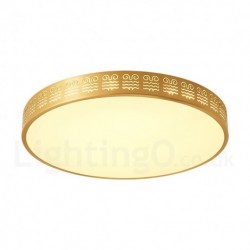 Ultra-thin Round Pure Brass Hollow LED Modern Contemporary Nordic Style Flush Mount Ceiling Light with Acrylic Shade