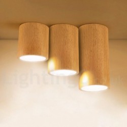 Wood LED Modern Contemporary Nordic Style Flush Mount Ceiling Light with Acrylic Shade