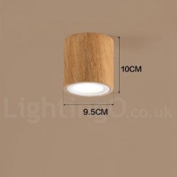 Wood LED Modern Contemporary Nordic Style Flush Mount Ceiling Light with Acrylic Shade