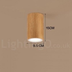 Wood LED Modern Contemporary Nordic Style Flush Mount Ceiling Light with Acrylic Shade