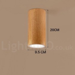 Wood LED Modern Contemporary Nordic Style Flush Mount Ceiling Light with Acrylic Shade