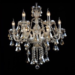 6 Lights Retro Cognac Color K9 Crystal Modern Chandelier