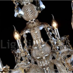 6 Lights Retro Cognac Color K9 Crystal Modern Chandelier