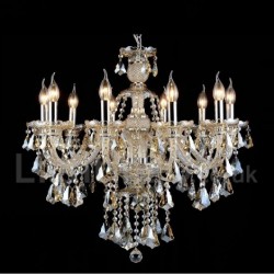 10 Lights Retro Cognac Color K9 Crystal Modern Chandelier