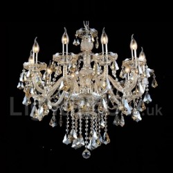 10 Lights Retro Cognac Color K9 Crystal Modern Chandelier