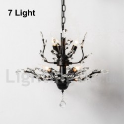 Crystal Iron Painting Chandelier with Crystal Modern Lighting