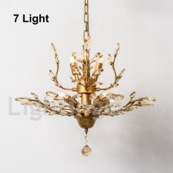 Crystal Iron Painting Chandelier with Crystal Modern Lighting