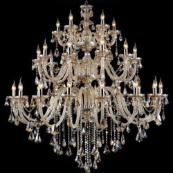 Extra Large 3 Tiers Retro Cognac Color K9 Crystal Modern Luxurious Chandelier