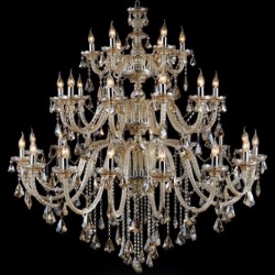 Extra Large 3 Tiers Retro Cognac Color K9 Crystal Modern Luxurious Chandelier