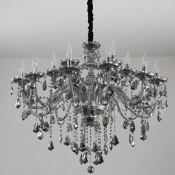 18 Lights Retro Grey Color K9 Crystal Candle Large Chandelier