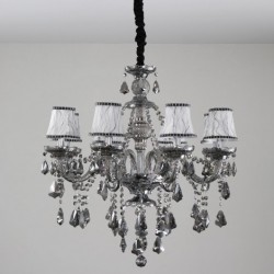 8 Lights Retro Grey Color K9 Crystal Candle Chandelier