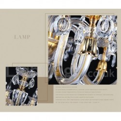 Retro Gold Colour K9 Clear Crystal Candle Chandelier