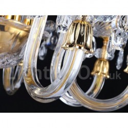 Retro Gold Colour K9 Clear Crystal Candle Chandelier