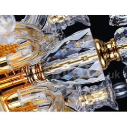 Retro Gold Colour K9 Clear Crystal Candle Chandelier