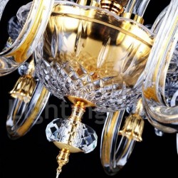 Retro Gold Colour K9 Clear Crystal Candle Chandelier