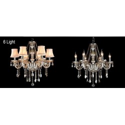 Cognac Colour Candle Large K9 Crystal Chandelier with Shades