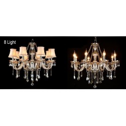 Cognac Colour Candle Large K9 Crystal Chandelier with Shades