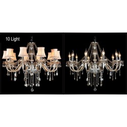 Cognac Colour Candle Large K9 Crystal Chandelier with Shades