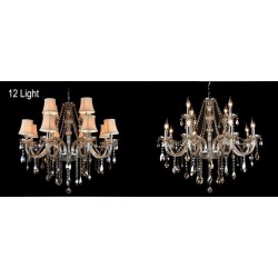 Cognac Colour Candle Large K9 Crystal Chandelier with Shades