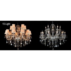 Cognac Colour Candle Large K9 Crystal Chandelier with Shades