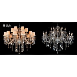 Cognac Colour Candle Large K9 Crystal Chandelier with Shades