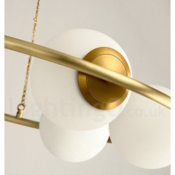 Pure Brass Bean Style Rustic / Lodge Round Chandelier with White Shades