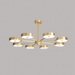 Pure Brass Rustic / Lodge Rotatable Chandelier with Acrylic Shades