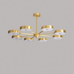 Pure Brass Rustic / Lodge Rotatable Chandelier with Acrylic Shades