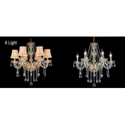 Gold Colour Candle Large K9 Crystal Chandelier with Shades