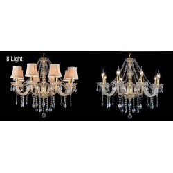 Gold Colour Candle Large K9 Crystal Chandelier with Shades