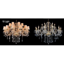 Gold Colour Candle Large K9 Crystal Chandelier with Shades