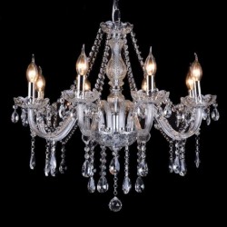 Clear Candle Large K9 Crystal Chandelier with Shades