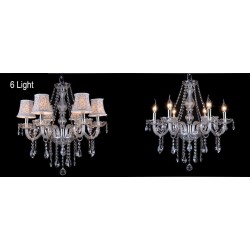 Clear Candle Large K9 Crystal Chandelier with Shades