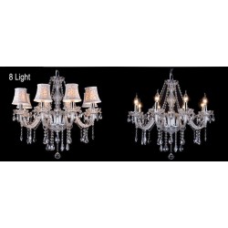 Clear Candle Large K9 Crystal Chandelier with Shades