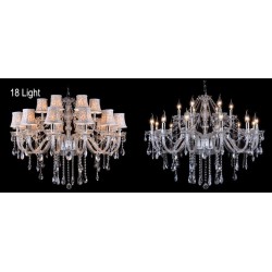 Clear Candle Large K9 Crystal Chandelier with Shades