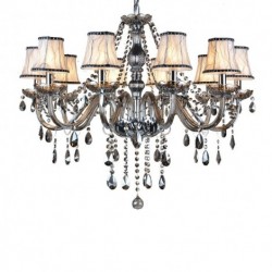 Grey Colour Candle Large K9 Crystal Chandelier with Shades
