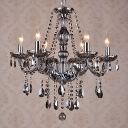 Grey Colour Candle Large K9 Crystal Chandelier with Shades