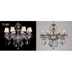 Grey Colour Candle Large K9 Crystal Chandelier with Shades