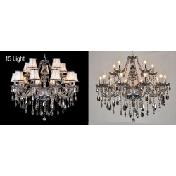 Grey Colour Candle Large K9 Crystal Chandelier with Shades