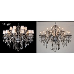 Grey Colour Candle Large K9 Crystal Chandelier with Shades