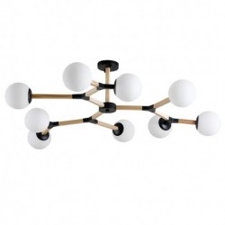 Wooden Nordic Modern Magic Bean Wood Molecular Chandelier with Glass Shades