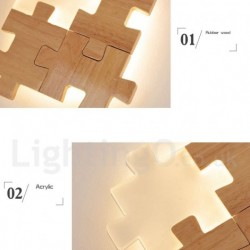 Wooden Wall Sconces with Acrylic Shade Modern Contemporary Wood/Bamboo Wall Light