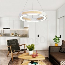 Multi Wood Colours Ring Modern Contemporary Pendant Lights with Acrylic Shade for Storeroom,