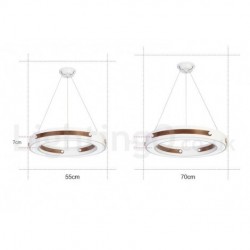 Multi Wood Colours Ring Modern Contemporary Pendant Lights with Acrylic Shade for Storeroom,